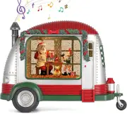 Christmas Snow Globe, RV Santa Claus Gift Room Scene Snow Globe, Glittering Lant