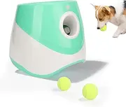 ElgnAura Dog Ball Thrower, Rechargeable Dog Ball Launcher, 3 Modes Interactive Thrower for Indoor & Outdoor, Suitable for Small & Medium Dogs, Green (3 Tennis Balls Included)