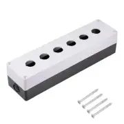 Push Button Switch Control Station Box 22mm 6 Holes White and Black