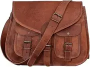 [Komal's Passion Leather] KPL 14 Inch Leather crossbody bags Purse Women Shoulder Bag Satchel Ladies Tote Travel Purse full grain Leather