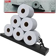 Floating Shelf Toilet Paper Holder - Tilted Matte Black Toilet Paper Roll Holder for Easy Bathroom Storage - Modern Wall Mount Organizer for Rolls Tissues or Towels Above Sink or Over Toilet