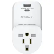 Terminal 2 Inbound Travel Adaptor with USB-A and USB-C Ports Australia