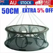 Foldable Fishing Shrimp Fish Crab Pot Yabbie Bait Net Trap Cast Dip Cage AUS