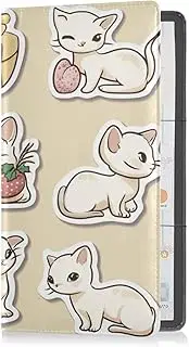 [Caihoyu] Leather Registration and Insurance Card Holder Men Women Auto Truck Comparment Accessories Case for Driver License, Cards & Essential Documents Easter Cornish Rex Cats Neutral, Easter Cornish Rex cats