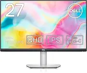 Dell 27 USB-C Monitor - S2722DC - QHD 2560 x 1440 at 75 Hz - 4 ms - AMD FreeSync - Speakers - Stereo - Tilt -5/+21 - -5/+21 - Swivel 60 - Rotation Angle 180 - Height Adjustment 4.3 in - Gray