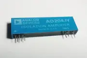 Analog Devices AD204JY Miniature Isolation Amplifier powered by external clock