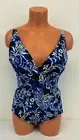 Tommy Bahama Womens Island Sculpt Plunge Crossback One-Piece Old Royal Size 6