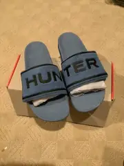 Hunter Boots Slides Men’s Powder Blue NIB Sz 13