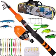 Kids Fishing Pole | Soft Telescopic Kid Fishing Pole with Bag - Breathable Angling Accessories, Wear-Resistant Fish Equipment for Birthdays, Youth, Teens