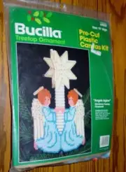 Bucilla Craft Kit : TreeTop Ornament - "Angels Aglow" - Plastic Canvas (SEALED)
