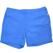 $130 Onia Pool Blue 6" Elastic Snap Front Swim Trunk Shorts Mens Size 2XL