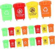UPKOCH Mini Kitchen Bins Set 20pcs Recycling Bin Toys Simulation Trash Cans for Boys and Girls Playroom Education Toy Colorful