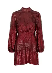 Rixo Samantha Sequin Mini Dress - Burgundy - 10 (UK 10 / S) 10 (UK 10 / S)