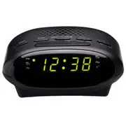 Lenoxx Portable Clock Radio With Green Led Black