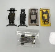 Vintage 5pc HO Scale Lionel AFX Tyco 1 Slot Car Chassis + 4 Slot Car Frames, NOS