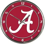 WinCraft NCAA Chrome Clock, 2834518, Alabama Crimson Tide, One Size