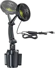 Car Cup Holder Fan Cup Holder Fan - Golf Cart Fan | 3 Speeds Automotive Cup Holder Fan Portable Car Air Conditioner Fan