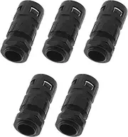 X AUTOHAUX M22x1.5 Cable Glands 21.2mm / 0.83" Dual-Function Bellows Joint Straight-Tube PA66 Nylon Black 5 Pcs