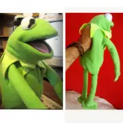 KERMIT HAND CRAFTED PUPPET TOY MUPPET RANA RENE SESAME STREET ELMO ERNIE BERT