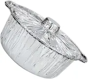 TIDTALEO Portable Tin Foil Pot with Lid Thickened Grilling Pan for Camping BBQ Baking and Cooking Lightweight Outdoor Cookware for Picnics and Parties