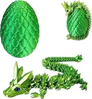 3D Printed Dragon Egg-Surprise Egg with Crystal Dragon Inside, Dragon Egg Set Articulated Dragon Mystery Dragon Egg, Collectible Fidget Toys Birthday Easter (Green)