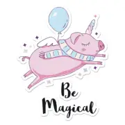 Be Magical Pig Unicorn Vinyl Decal Sticker - ebn8655