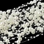 5m Ivory Pearl Bead Garland String Chain Wedding Party Decoration DIY Craft Trim