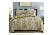 100% Cotton Lightly Quilted Coverlet Set Kew Gardens Queen 230 x 250 cm