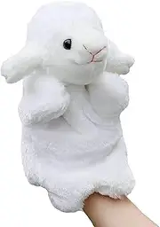 Tiny Heart Small Sheep Lamb Plush, Lamb Stuffed Aniaml White Hand Puppet, Birthday Children's Parent-Child Interactive Early Education Toys