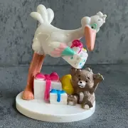 Vintage 1992 Baby Shower Stork Gifts Cake Topper PVC Figure Bundles 3" Applause