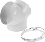 NUOBESTY Duct Connector Way Y Shape Adapter with Hose Clamps Secure Fit for Exhaust Fan Dryer Vent Hose Easy Installation Leakproof Design for Efficient Ventilation