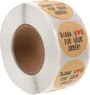 1Roll Thank You Themed Stickers Multi Function Adhesive Labels for Crafting Packaging Smooth Surface Application No Residue Off for Year