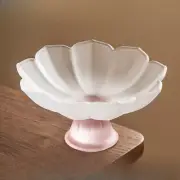High Foot Lotus Fruit Plate, Home Tea Tray, Tea Set, Glass Display Plate