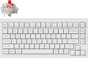 Keychron V1 Wired Custom Mechanical Keyboard, 75% Layout QMK/VIA Programmable Macro with Hot-swappable Switch Compatible with Mac Windows Linux (Keychron K Pro Red Switch) (White)