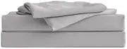 [koala] Duvet Cover Set 100% Tencel Lyocell, Machine Washable (1 Duvet Cover + 2 Pillow Case) Double, Bottlenose Grey