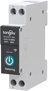 Tuya WiFi Intelligent Circuit Breaker Wireless Remotes Control Switch Mobilephone APP Remotes Viewing Intelligent Home Circuit Breaker Timing Countdown Loop Timing Modes with Metering 63A