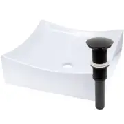 Miseno MVS-NP-218421 15-3/4" Square Porcelain Vessel Bathroom - Polished White /