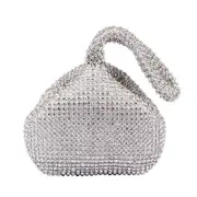 Nevenka Womens Triangle Bling Glitter Purse Party Prom Clutch-Silver