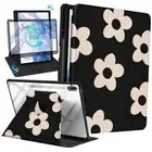 for Samsung Galaxy Tab S9 Plus/S9 FE Plus Case 12.4 Inch Women 1-Black Flower