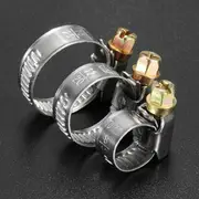 Stainless Steel Silver Fuel Hose Clips Pipe Clamps Fastener 1527 #2