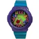 BABY-G 繽紛霓虹立體刻度夜光雙顯腕錶(BGA-131-6B)-紫x藍綠色/42mm