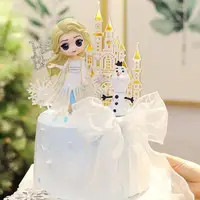 在飛比找露天拍賣優惠-台灣現貨(現貨)網紅冰雪公主烘焙蛋糕裝飾擺件 艾莎公仔冰雪奇