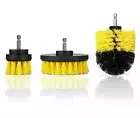 Drill Brush Power Brush Scrubber Cleaning Kit 3Pk Yellow Attachment All Purpose