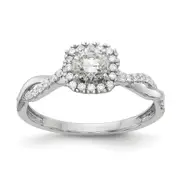 14k White Gold 5/8 Ct. Lab Grown Diamond VS/SI+ G+ Round Halo Engagement Ring