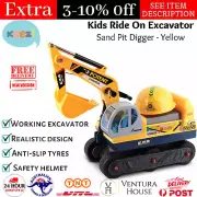 Kids Ride On Excavator Sandpit Digger Outdoor Beach Sand Pit Pretend Play Toy