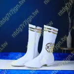 兒童蒙古女士短靴演出日常民族風白色高筒靴子藏族舞蹈靴舞鞋*特價暢銷