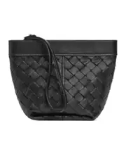 Bottega Veneta Flip Flap Small Prism Pouch One size black