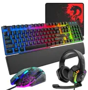[New] Mamba Snake Gaming Keyboard Mouse Headphone Hand Rest Set USB Membrane