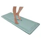 Quick Dry Memory Foam Luxury Framed Bath Mat Rug (Aqua, 24x58)