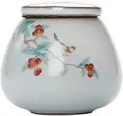 Tea jar Ceramic jar Traditional Ru Kiln Ceramics Tea Caddy Portable Small Tea Jar Sealed Sugar Spice Coffee Containers Travel Tea Bag Storage Box Jar